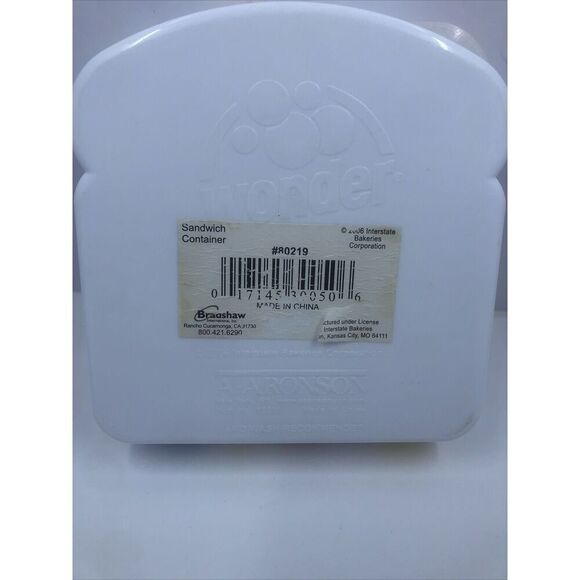 Wonder Bread Sandwich Keeper, Lunch Box, Snack, Plastic Container with Lid - Picture 4 of 14